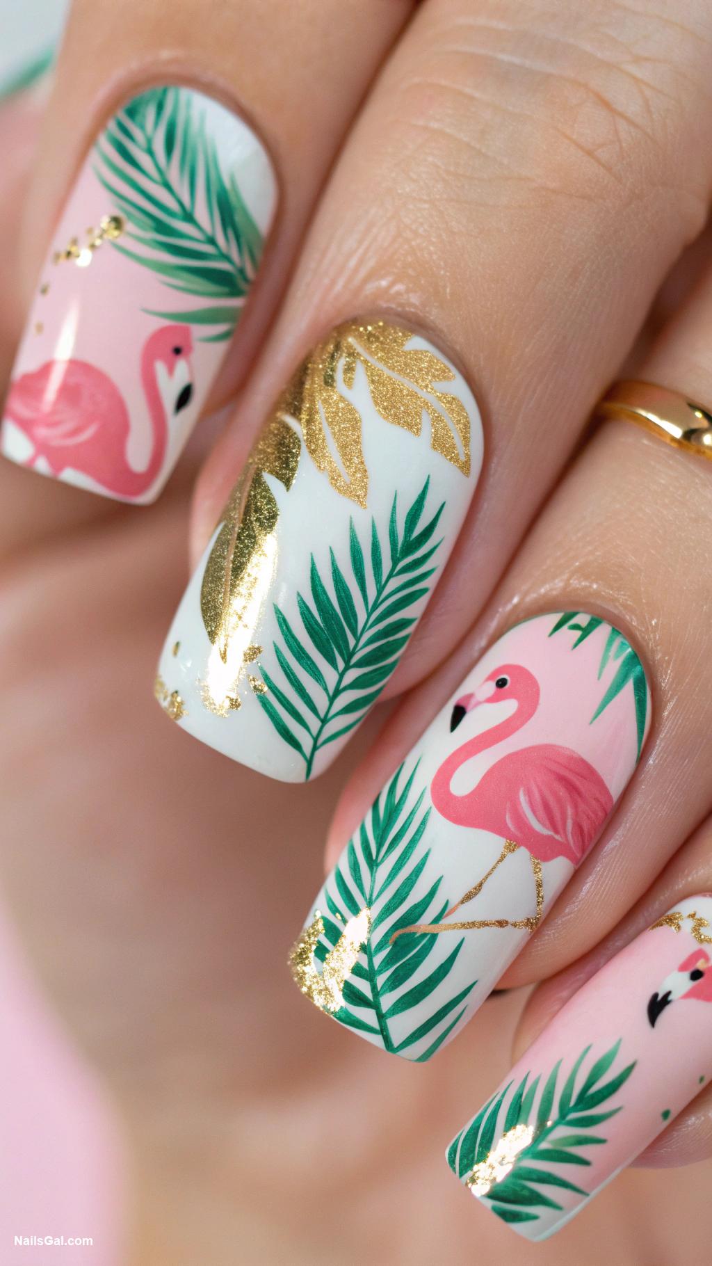 10 Gorgeous Flamingo Nail Design Ideas